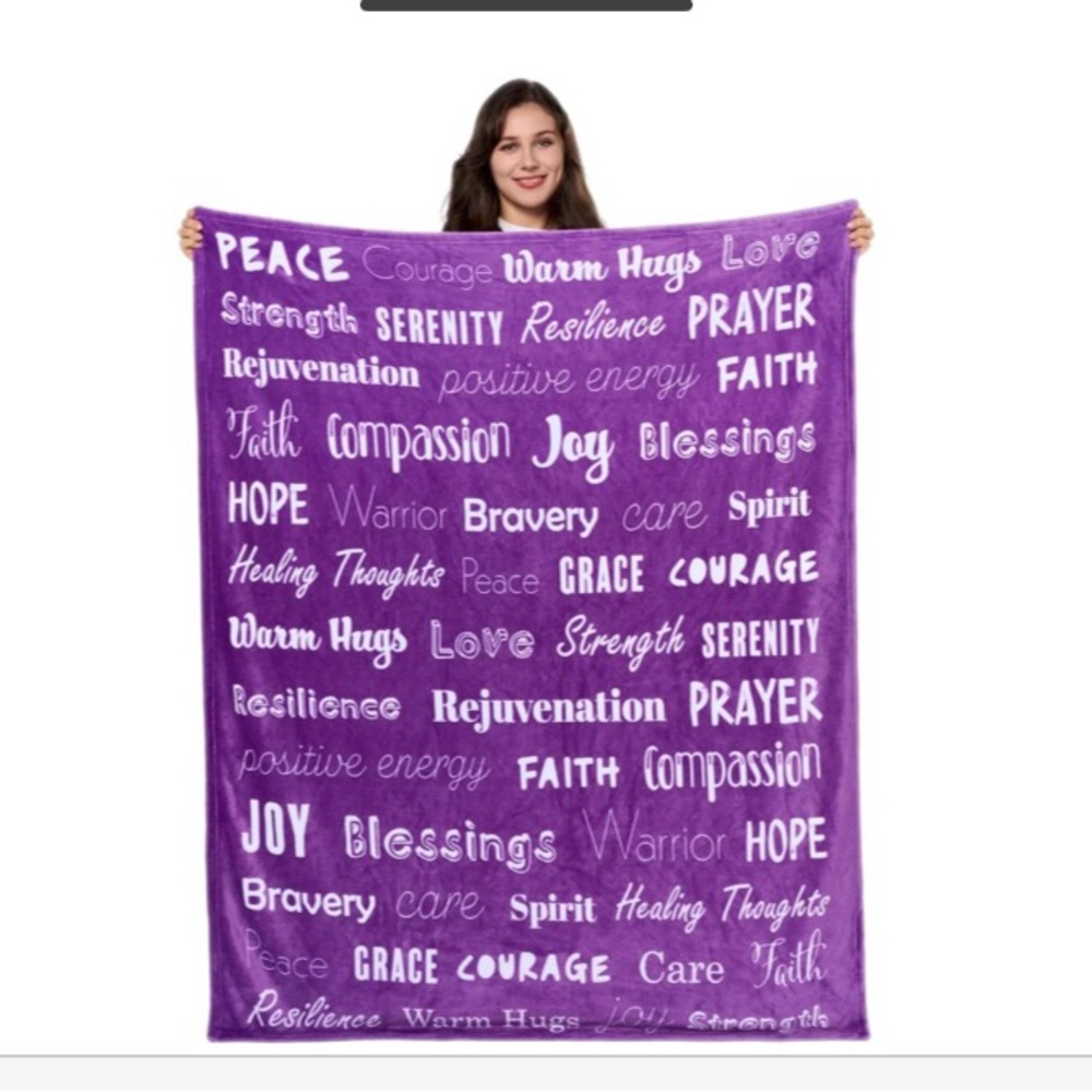 Purple Inspirational Word Blanket
